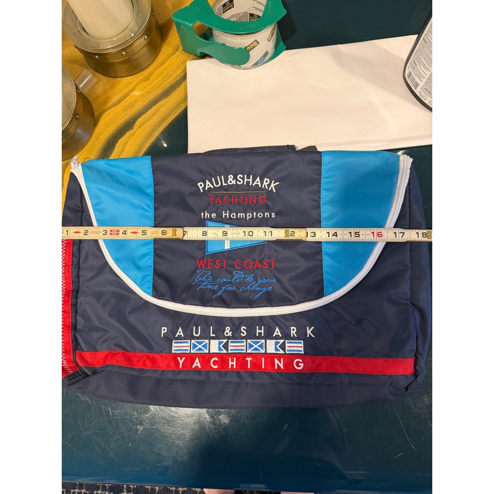 Paul & Shark Yachting Messenger Bag Navy Blue Hamptons West Coast Made in Italy - Picture 13 of 15